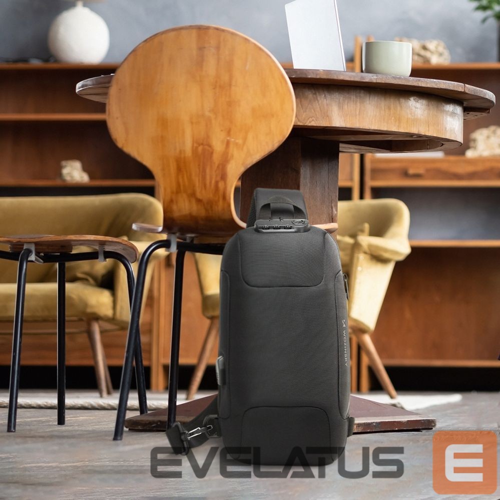 Krepšiai ir portfeliai Wozinsky Wozinsky Premium Single Shoulder Anti-Theft City Backpack with Organizer and USB - Black