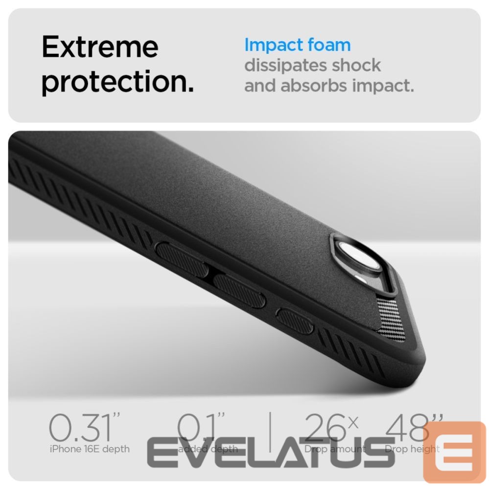 Nugarėlės dėklai Spigen Spigen Rugged Armor MagSafe case for iPhone 16e - black