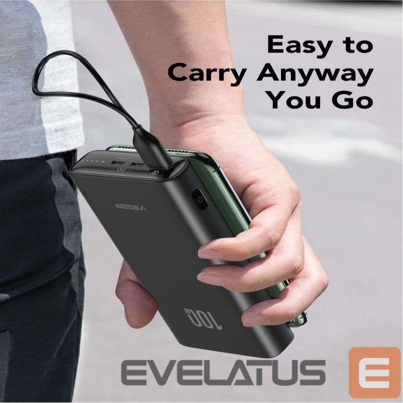 Išorinė baterija Veger Powerbank Veger T100 (W2032C-100) PD QC3.0 5A 100W 20000 mAh black