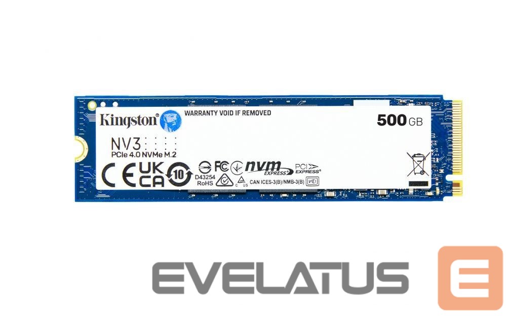 Kietasis diskas SDD Kingston SSD PCIE G4 M.2 NVME 500GB/SNV3S/500G