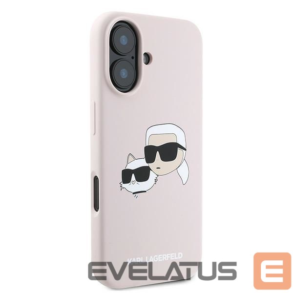 Nugarėlės dėklai Karl Lagerfeld Karl Lagerfeld Silicone Case Heads Print MagSafe for iPhone 16 Plus - Pink