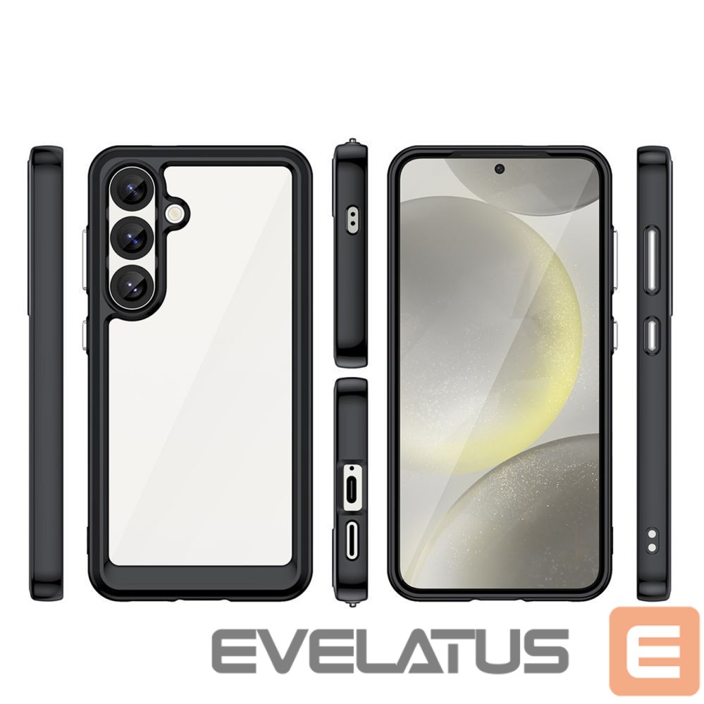 Nugarėlės dėklai Hurtel Outer Space Case for Samsung Galaxy S25 Edge Cover with Flexible Frame - Black
