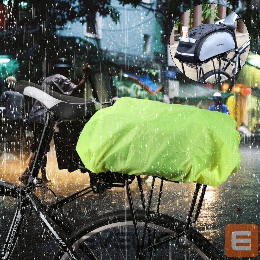 Dviračio priedas Wozinsky Wozinsky Universal Waterproof Rain Cover for Bike Pannier Bag or Backpack green (WBB5YW)