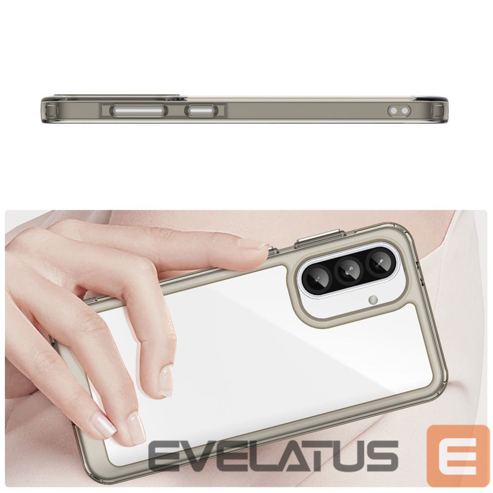 Nugarėlės dėklai Hurtel Outer Space Case for Samsung Galaxy A26 Cover with Flexible Frame - Semi-Transparent, Black