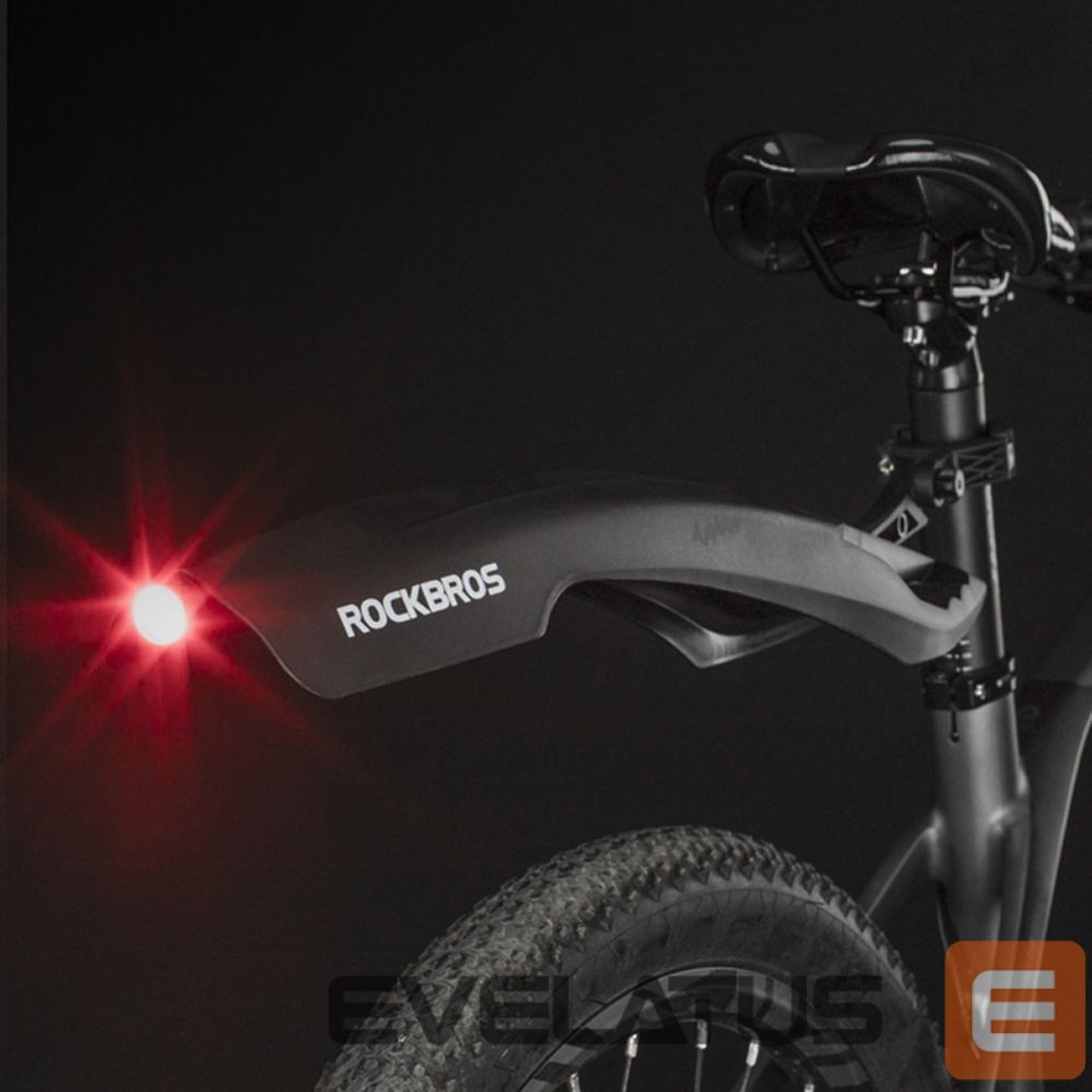 Dviračio priedas Rockbros Rockbros DNB8001 mudguard with red LED light - black