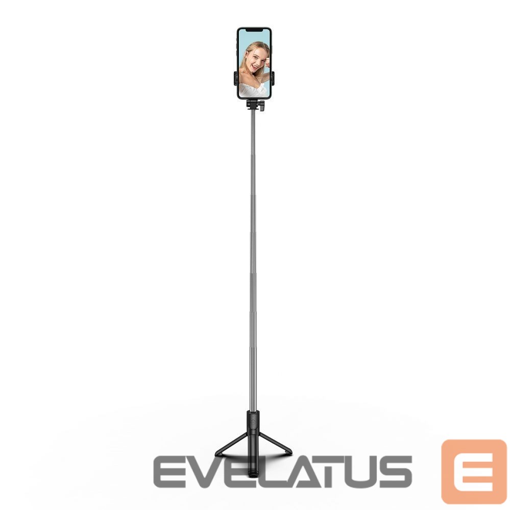 Fotoaparato priedas Hurtel Selfie stick WHS1Y telescopic tripod 1m with phone holder - black