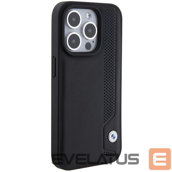 Nugarėlės dėklai BMW BMW Leather Blue Dots iPhone 15 Pro Max Case - Black