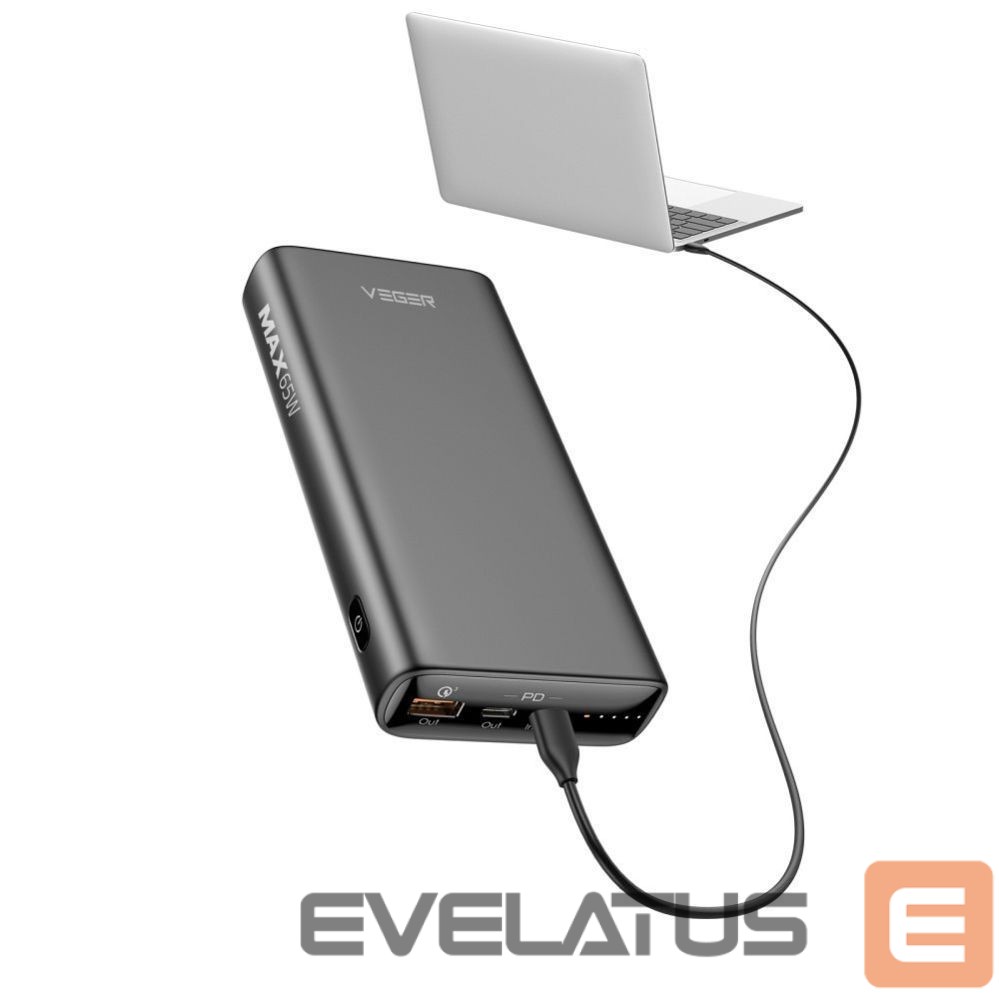 Išorinė baterija Veger Powerbank Veger T100 (W2032C-100) PD QC3.0 5A 100W 20000 mAh black