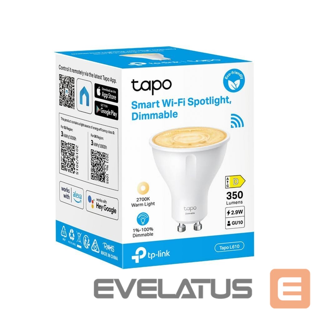 Išmanusis įrenginys TP-Link LIGHT BULB GU10 2.9W 350LM/TAPO L610
