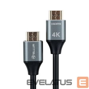 Kabelis Tellur  High Speed HDMI 2.0 cable, 4K 18Gbps plug-plug Ethernet gold-plated 3m black 