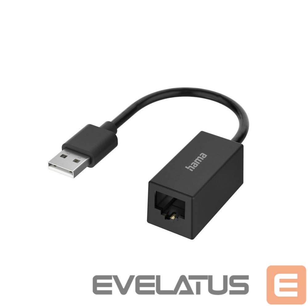 Kitas kompiuterio priedas Hama Hama 00200324 Network Adapter, USB Plug - LAN/Ethernet Socket, Fast Ethernet