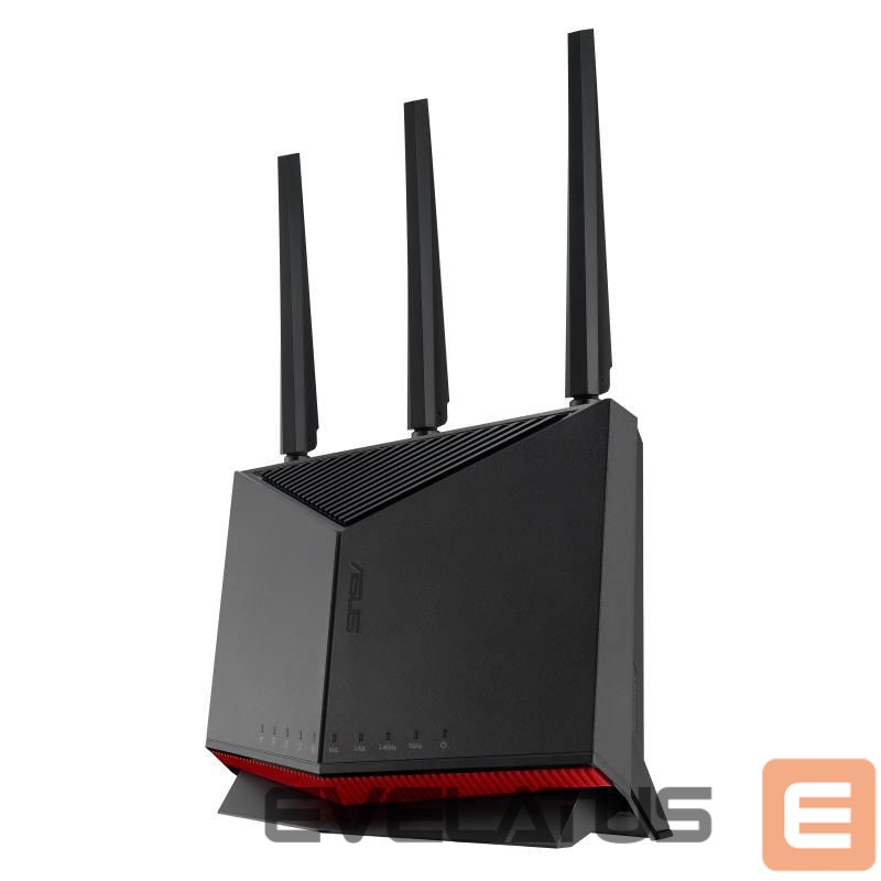 Maršrutizatoriai Asus Wireless Router||6800 Mbps|Mesh|Wi-Fi 5|Wi-Fi 6|Wi-Fi 6e|Wi-Fi 7|IEEE 802.11a|IEEE 802.11b|IEEE 802.11g|IEEE 802.11n|IEEE 802.11ac|IEEE 802.11ax|USB 2.0|3x2.5GbE|LAN \ WAN ports 2|Number of antennas 4|RT-BE86U