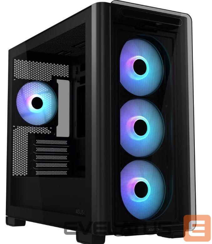 Kompiuterio dėžė Asus Case||A23 PLUS|MidiTower|Case product features Transparent panel|MicroATX|MiniITX|Colour Black|A23PLUSTG/ARGBBLACK