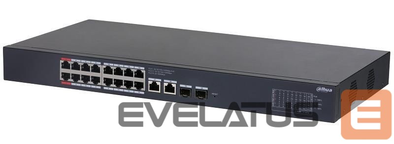 Jungikliai DAHUA Switch||Desktop/pedestal|Rack|16x10Base-T / 100Base-TX / 1000Base-T|2xSFP|PoE ports 16|CS4220-16GT-240
