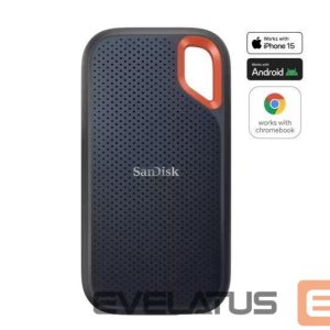 Kietasis diskas SDD SANDISK BY WESTERN DIGITAL  External SSD||Extreme|8TB|USB-C|Write speed 1000 MBytes/sec|Read speed 1050 MBytes/sec|SDSSDE61-8T00-G25 
