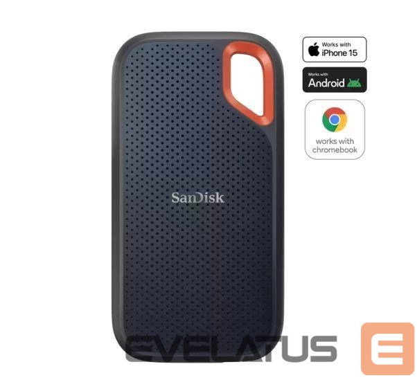 Kietasis diskas SDD SANDISK BY WESTERN DIGITAL External SSD||Extreme|8TB|USB-C|Write speed 1000 MBytes/sec|Read speed 1050 MBytes/sec|SDSSDE61-8T00-G25