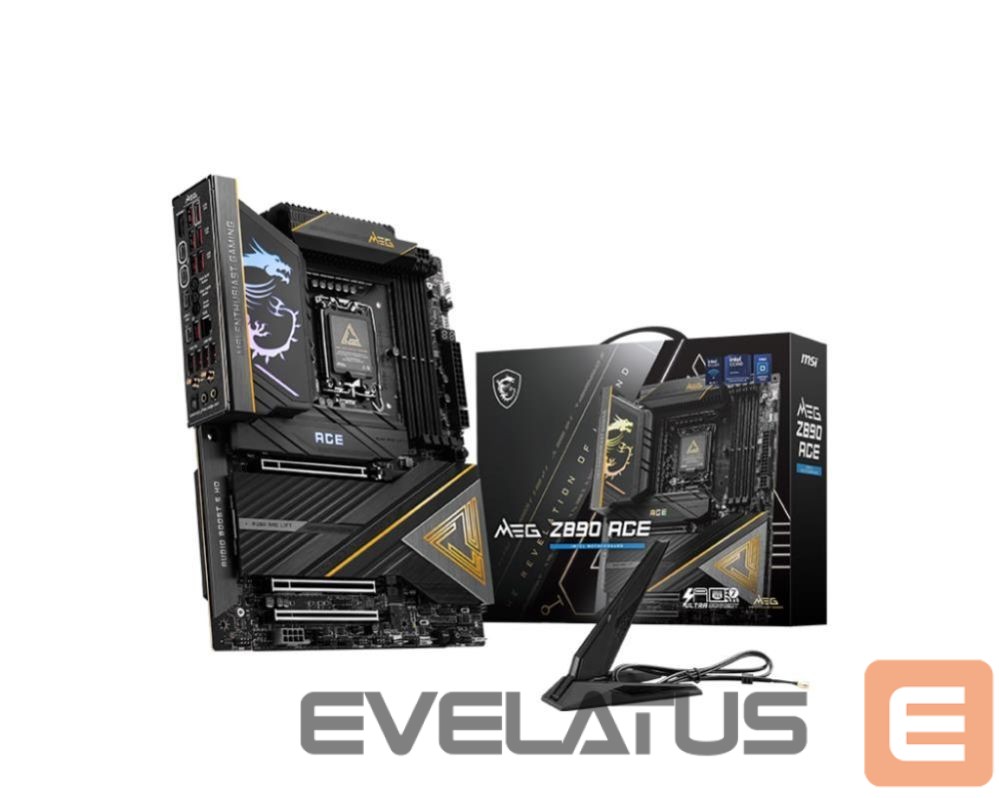 Intel procesoriaus pagrindinė plokštė MSI Mainboard||Intel Z890|LGA1851|ATX|Memory DDR5|Memory slots 4|3xPCI-Express 16x|5xM.2|1xHDMI|1xAudio-In|1xAudio-Out|11xUSB 3.1|2xUSB-C|2xUSB-C w/Thunderbolt|1xOptical S/PDIF|1xRJ45|MEGZ890ACE