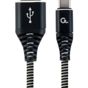 Kabelis Gembird  CABLE USB-C 2M BLACK/WHITE/CC-USB2B-AMCM-2M-BW 