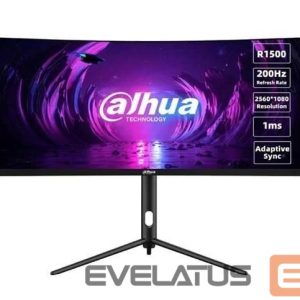Monitoriai DAHUA  LCD Monitor||DHI-LM30-E330CA|30"|Gaming/Curved/21 : 9|Panel VA|2560x1080|21:9|200Hz|1 ms|Swivel|Tilt|Colour Black|LM30-E330CA 