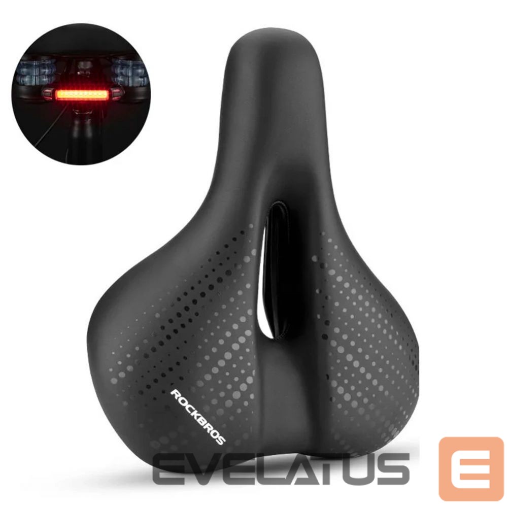 Kitas produktas Rockbros Rockbros 38218916002 MTB bicycle saddle + lamp - black