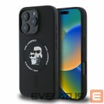 Nugarėlės dėklai Karl Lagerfeld  Karl Lagerfeld Silicone Karl&Choupette Heads Ring MagSafe Case for iPhone 16 Pro Max - Black 