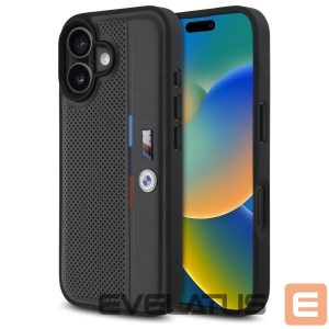 Kitas telefono priedas BMW  BMW M Perforated Tricolor Detail Line iPhone 16 Case - Dark Gray 