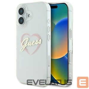 Kitas telefono priedas Guess  Guess IML Heart iPhone 16 Case - Transparent 