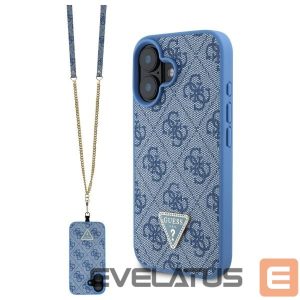 Kitas telefono priedas Guess  Guess Leather Metal Logo Strass Crossbody Case for iPhone 16 - Blue 