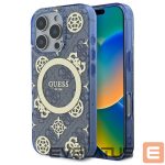 Kitas telefono priedas Guess  Guess IML Peony On 4G Background MagSafe Case for iPhone 16 Pro - Blue 