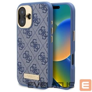 Kitas telefono priedas Guess  Guess 4G Logo Plate MagSafe Case for iPhone 16 Plus - Blue 