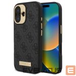 Kitas telefono priedas Guess  Guess 4G Logo Plate MagSafe Case for iPhone 16 Plus - Black 