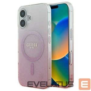 Kitas telefono priedas Guess  Guess IML Glitter Gradient MagSafe iPhone 16 Case - Pink 