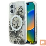 Kitas telefono priedas Guess  Guess Liquid Glitter Flower MagSafe iPhone 16 Case - Beige 