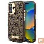 Kitas telefono priedas Guess  Guess 4G Logo Plate MagSafe iPhone 16 Plus Case - Brown 