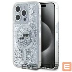 Kitas telefono priedas Karl Lagerfeld  Karl Lagerfeld Liquid Glitter Karl & Choupette Head Magsafe iPhone 15 Pro Case - Clear 