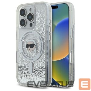 Kitas telefono priedas Karl Lagerfeld  Karl Lagerfeld Liquid Glitter Karl Head Magsafe Case for iPhone 16 Pro - Clear 