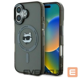 Kitas telefono priedas Karl Lagerfeld  Karl Lagerfeld IML Metal Choupette Head MagSafe iPhone 16 Case - Black 