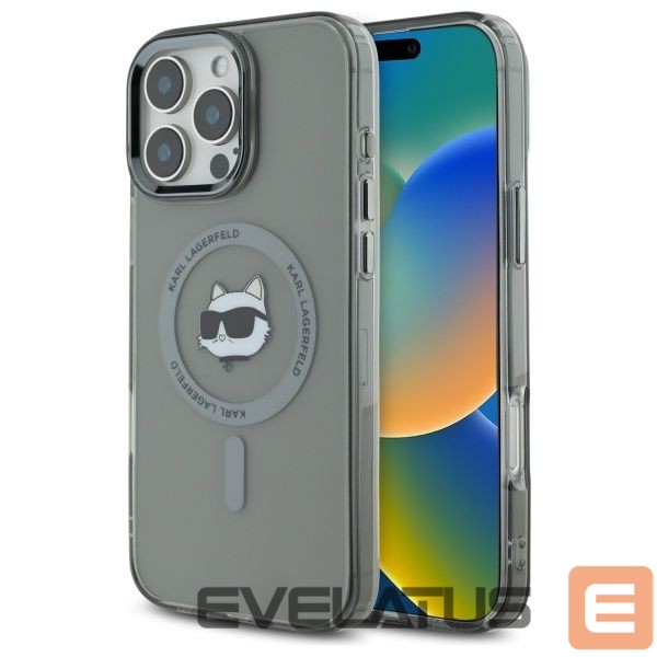 Kitas telefono priedas Karl Lagerfeld Karl Lagerfeld IML Metal Choupette Head MagSafe Case for iPhone 16 Pro Max - Black