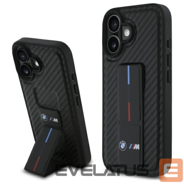 Kitas telefono priedas BMW BMW M Grip Stand Smooth and Carbon case for iPhone 16 - black