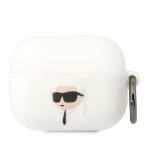 Belaidės ausinės Karl Lagerfeld  Karl Lagerfeld KLAPRUNIKH AirPods Pro cover white/white Silicone Karl Head 3D 