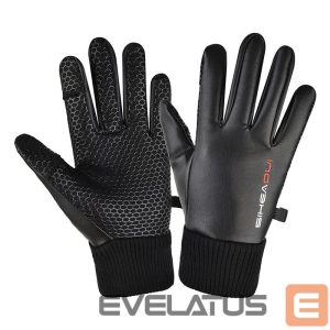Dviračio priedas Hurtel  Men's insulated, anti-slip telephone gloves - black 
