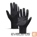 Dviračio priedas Hurtel  Insulated, non-slip sports phone gloves (size L) - black 