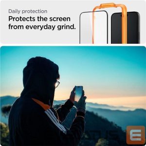 Apsauginiai stiklai Spigen  Spigen ALM Glass FC tempered glass for iPhone 15 - black 2 pcs. 