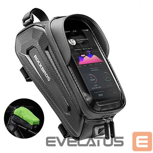 Dviračio priedas Rockbros Rockbros B68 Bike Pannier for Frame, Armored, with Phone Pocket and Cover, 1.7L - Black