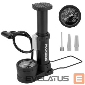 Dviračio priedas Rockbros  Rockbros 42610002001 floor bicycle pump with pressure gauge - black 