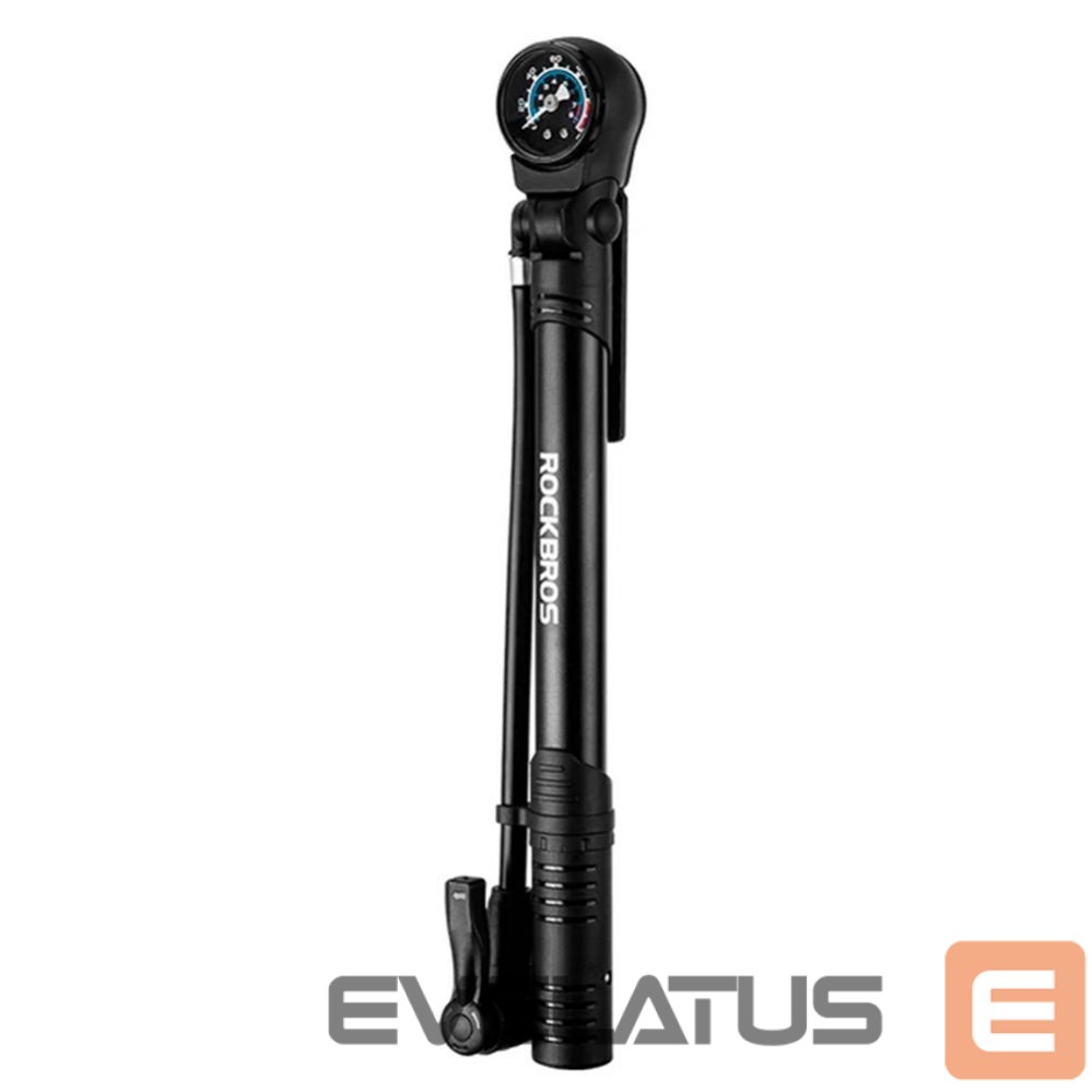 Dviračio priedas Rockbros Rockbros 42310006001 bicycle pump with pressure gauge - black