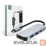 Kitas kompiuterio priedas Tech-Protect  HUB Tech-Protect V2 4in1 USB-C - USB-A 3.0 / USB-A 2.0 / USB-C / HDMI - gray 