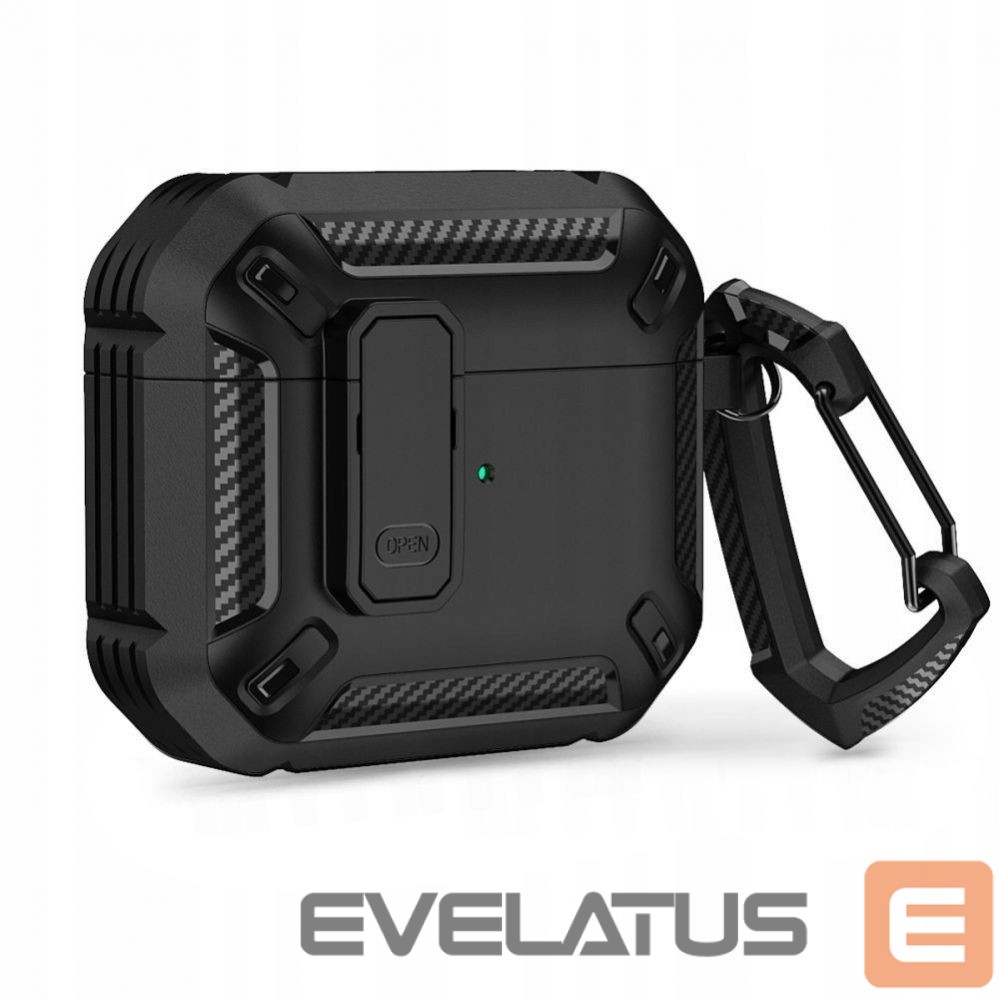 Išmaniųjų laikrodžių priedai Tech-Protect Tech-Protect X-Carbo Case for AirPods Pro 1 / 2 - Black