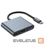 Kitas kompiuterio priedas Tech-Protect  HUB Tech-Protect V1 3in1 USB-C - USB-A 3.0 / USB-C PD 100W / HDMI 4K 30Hz - gray 