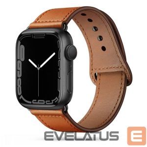 Dirželis Tech-Protect  Tech-Protect LeatherFit Strap for Apple Watch 4 / 5 / 6 / 7 / 8 / 9 / SE / Ultra 1 / 2 (42/44/45/49 mm) - Brown 